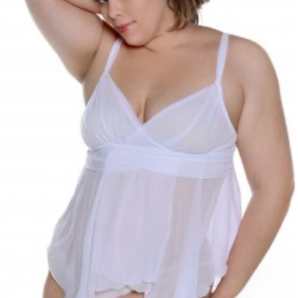True 6x White Mesh Baby Doll